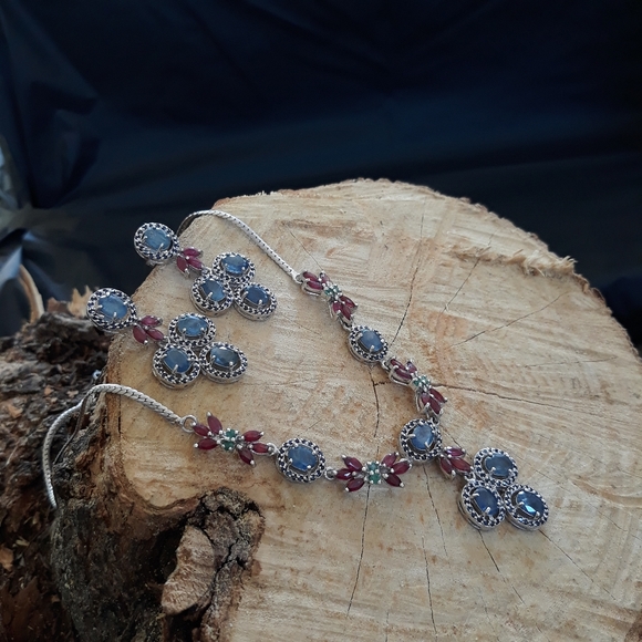 Blue Sapphire, Green Emerald, Red Ruby Set - Picture 7 of 14